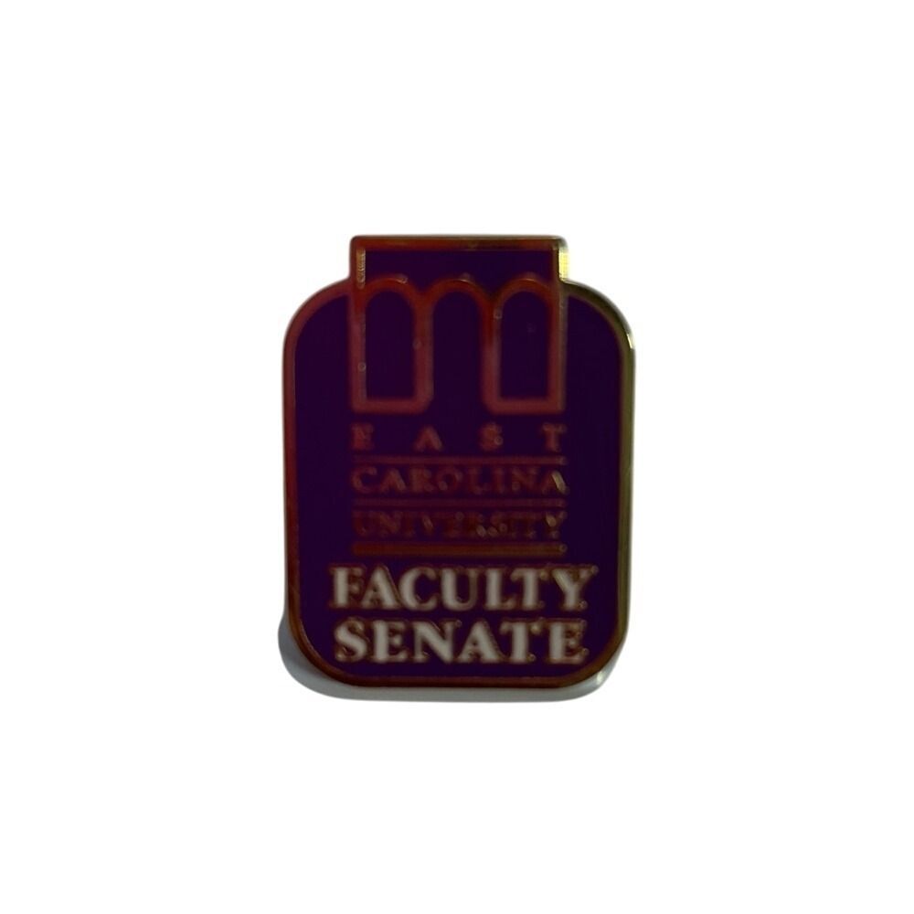 East Carolina‎ University Faculty Senate Lapel Pin ECU Purple Gold Tone